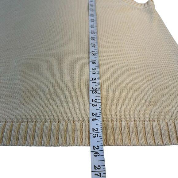 Land's End Women's Preppy Coastal Butter Yellow Knit V Neck Vest, XL - Picture 6 of 7
